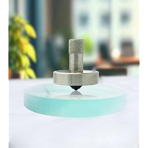 premium electro plated mild steel long stem model spinning top with 3 inch concave base 6-8 minutes high performance metal top spinner precision cnc machined - msl-ls-3icg