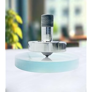 premium metal spinning top with 3 inch concave base aluminium long stem model