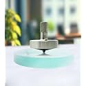 Premium Electro Plated Mild Steel Wide Tip Model Spinning Top with 3 Inch Concave Base (6-10 Minutes) High Performance Metal Top Spinner, Precision CNC Machined - MSL-WT-3ICG