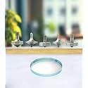 Premium Sharp Tip Model Spinning Top with 3 mm Stainless Steel Ball Tip (3-6 Minutes) Precision CNC Machined (5 in 1, Electro Plated Mild Steel)