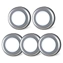 STAR-SPANGLED 5 Pack 2.8” Push Tap Lights, Stick on Touch Puck Lights AAA Battery Operated, LED Sticky Button Lights for Classroom, Kitchen, Under Cabinet, Closet (Sliver, Cool White)