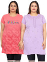 Star Touch Floral Print Women Round Neck