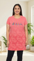 Star Touch Printed Women Round Neck Pink