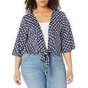 Star Vixen Womens 3/4 Sleeve Tiefront ShrugShrug Sweater
