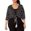 Star Vixen Womens 3/4 Sleeve Tiefront ShrugShrug Sweater