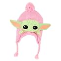 STAR WARS Grogu Beanie Hat and Gloves Set, The Mandalorian Kids Winter Knit Cap and Matching Mittens, Pink, One Size