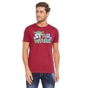 Star Wars Maroon Character Print Mens T-Shirt