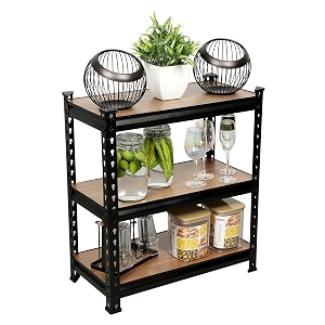 star work - adjustable shelves bolt-less laminate mdf sheet storage shelving display plant flower stand bookshelf for home office kitchen 2334 x 234 x 134 3 shelves