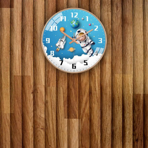star work analog 285 cm x 285 cm wall clock blue gold with glass standard