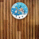 Star Work Analog 28.5 cm X 28.5 cm Wall Clock (Blue, Gold, With Glass, Standard)
