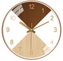 Star Work Analog 67 cm X 32.5 cm Wall Clock (Brown, Gold, With Glass, Standard)
