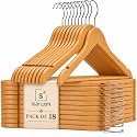 Star Work Clothes Hangers, Wooden Hangers Ultra Thin Space Saving Non-Slip Hangers Velvet Hanger Suit Hangers Ideal for Everyday Standard Use, Clothing Hanger (18)