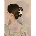 STAR WORK Hair Claw Clips Thick Long Jaw Clips Barrettes Hair Accessories Perfect Fashion Jaw Claw Hair Styling for Women and Girls (CLASSY GOLDEN)