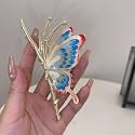 STAR WORK Hair Claw Clips Thick Long Jaw Clips Barrettes Hair Accessories Perfect Fashion Jaw Claw Hair Styling for Women and Girls (HALF BUITTERFLY RED)