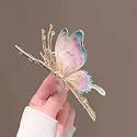 STAR WORK Hair Claw Clips Thick Long Jaw Clips Barrettes Hair Accessories Perfect Fashion Jaw Claw Hair Styling for Women and Girls (HALF BUITTERFLY PURPLE)