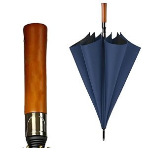 star work large windproof golf umbrella with wooden handle  auto open close folding travel umbrella with uv protection fiberglass ribs double canopy  for men amp women