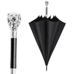 star work large windproof golf umbrella with wooden handle  auto open close folding travel umbrella with uv protection fiberglass ribs double canopy  for men amp women