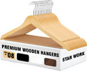 Star Work Solid Wood Hangerswith Extra Smooth