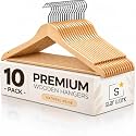 STAR WORK Solid Wooden Hangers With Natural