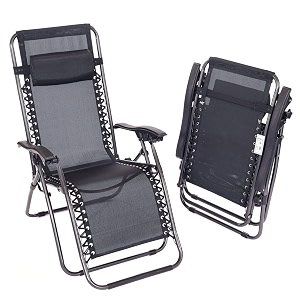 star work zero gravity rest patio resin recliner folding lounge chair with removable pillow multicolor