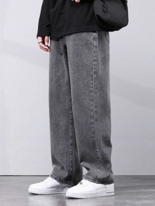 Star4well Men Relaxed Fit Mid Rise Grey