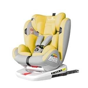 staranddaisy 3-in-1 baby car seat for 3-7 years with iso fix 360 free rotation multi level height adjustment 3 position recline seat-yellow
