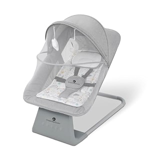 staranddaisy 3 in 1 electric swing rocker for new born baby 0 to 2 years girl amp boy with detachable feeding traybackrest adjustmentbluetooth playback-grey
