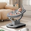 StarAndDaisy Baby Rockers for 0 to 2 Years, Baby Multi Functional Rocker for Babies, Infants & Toddler with Mattress, 5-Level Automatic Swing & Bouncer/Cradle with Touch Panel & Hanging Toys (Blue)