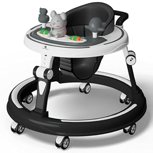 staranddaisy 360 baby walker 6-24 months  7 level height adjustment walker for kids boy and girl with switchable food amp musical toy traypremium baby walker - black