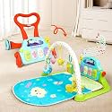 Uonibaby Baby Push Walker, Musical Push Walker for 9 Months+, Toodler Walking Toy for 1 to 2 Years, Interactive Activity Panel with Gears, Shapes, Numbers &amp; Beads, Sturdy Handle &amp; Large Wheels