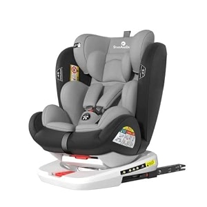 staranddaisy 3-in-1 baby car seat for 3-7 years with iso fix 360 free rotation multi level height adjustment 3 position recline seat black