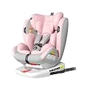 StarAndDaisy 3-in-1 Baby Car Seat for 3-7 Years with ISO Fix, 360° Free Rotation, Multi Level Height Adjustment, 3 Position Recline Seat- Pink