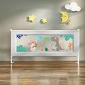 StarAndDaisy Baby Bed Guard Rail with Adjustable Height/Portable Single Side/Washable &amp; Detachable Cloth for Toddler (2.0m Grey)