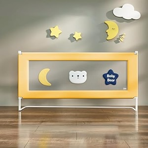 staranddaisy baby bed guard rail with hight adjustableportable single side bed rail for toddler39s safety2m-yellow
