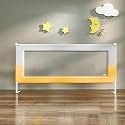 StarAndDaisy Alloy Steel Baby Bed Guard Rail with T-Body Support Frame/Adjustable Height, and Portable Single-Side Design for Infant and Toddler Safety - (Grey & White-1.8 M)