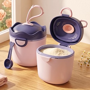 staranddaisy baby milk powder container 500 ml baby formula storage container with measuring scoop airtight milk powder dispenser portable food storage box with handle for travel amp home blue-lightpurple