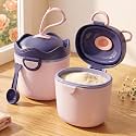 StarAndDaisy Baby Milk Powder Container 500 ML, Baby Formula Storage Container with Measuring Scoop, Airtight Milk Powder Dispenser, Portable Food Storage Box with Handle for Travel &amp; Home (Blue-LightPurple)