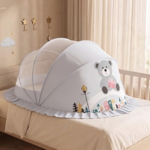 staranddaisy baby mosquito net for bed bottomless foldable pop-up canopy with fine breathable mesh amp fabric cover baby bed net for crib mattress amp floor 132 x 65 x 65 cm