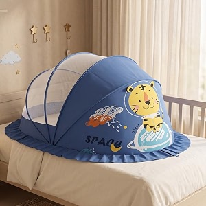 staranddaisy baby mosquito net for bed bottomless foldable pop-up canopy with fine breathable mesh amp fabric cover baby bed net for crib mattress amp floor 132 x 65 x 65 cm