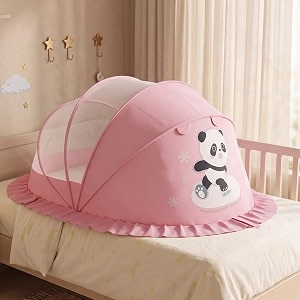 staranddaisy baby mosquito net for bed bottomless foldable pop-up canopy with fine breathable mesh amp fabric cover baby bed net for crib mattress amp floor 132 x 65 x 65 cm
