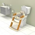 StarAndDaisy Baby Potty Training Seat/Kids Toilet Seat 1-5 Years with Height Adjustable Child Safety Non Slip Ladder Pads, Removable PVC Soft Cushion, Easy to Store Foldable Design(Gold-Beige)