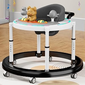 staranddaisy walker for kids 6 to 24 monthsbaby walker boy amp girl with rgb lights amp musical toy traywalker for kids for 1 year with multi level height adjustment