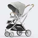 StarAndDaisy Chariot Premium Baby Stroller – Newborn Baby Pram with 5-Point Safety Belt, Large Food Tray, 10-Level Adjustable Canopy, Easy Reclining Seat, and One-Touch Folding for 0 to 5 Years (Grey)