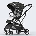 StarAndDaisy Chariot Premium Baby Stroller – Newborn Pram for 0 to 5 Years with 5-Point Safety Belt, Large Food Tray, 10-Level Adjustable Canopy, and Easy Reclining Seat (Graffiti Black)