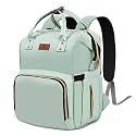 StarAndDaisy Diaper Bag for Mothers for Travel – 27L Lightweight Waterproof Leatherite Diaper Bag/Baby Bag for Mother Travel with 15 Multi-Purpose Pockets &amp; Quick Access Diaper Pocket - Green