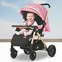 StarAndDaisy Stroller for Baby Boy &amp; Girl 0 to 3 Years / Baby Stroller with Lightweight / Foldable Pram for Babies with 3-Point Safety Harness, Adjustable Backrest, 360° Swivel Wheel, Large Storage, Reversible Handlebar, 