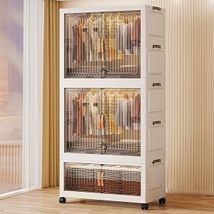 staranddaisy kids foldable wardrobemultifunctional plastic storage cabinet  dustproof organizer for clothes toys amp books