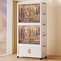 StarAndDaisy Kids Foldable Wardrobe/Multifunctional Plastic Storage Cabinet – Dustproof Organizer for Clothes (White)