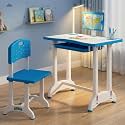 StarAndDaisy Study Table for Kids 3-12years Boys Girls/Kids Study Table with Hight Adjustable Table & Chair, Book Storage, Book Holder & Cup Holder (Blue (with LED LAMP) (E60-Blue)