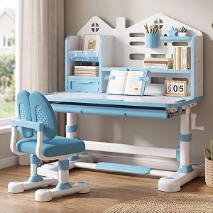 staranddaisy kids study table and chair set height adjustable study desk with ergonomic chair 050 tilting desktop multiple storage compartments bookshelf amp drawer 80 x 60 cm desk